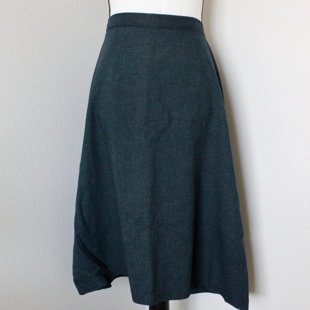 Vintage Wool Blue A-Line Skirt